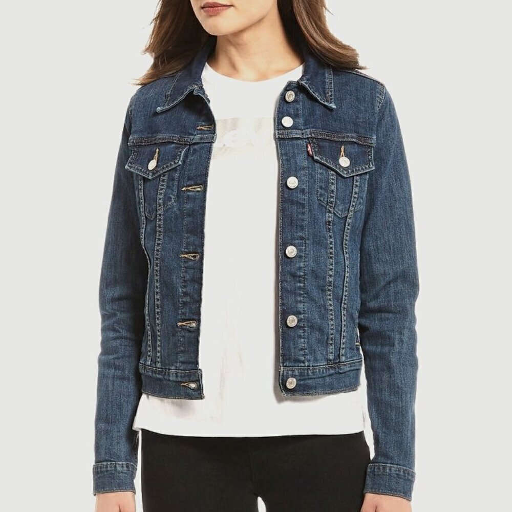 Levi’s Classic Denim Slim Fit Jacket Dark Wash Size X-Small